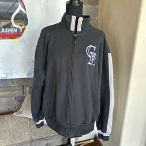 90s Colorado Rockies Black Zip Up Sweatshirt